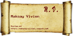 Maksay Vivien névjegykártya